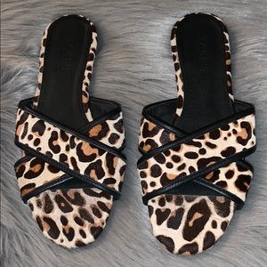 J.Crew Leopard Cora Crisscross Sandals